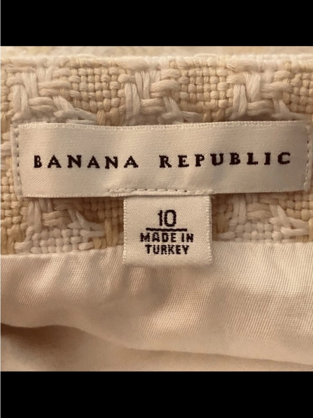 Banana Republic Hounds Tooth Yellow White Skirt A Line Size 10 Straight Lined - Picture 5 of 5
